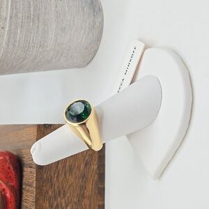 Rebecca Minkoff Gold Ring with Green Stone